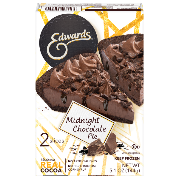 Edwards Midnight Chocolate Pie Slices - 2 ct Frozen