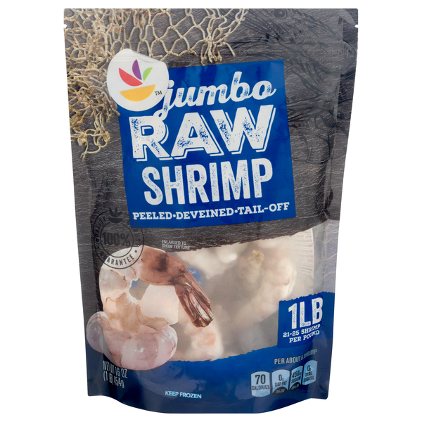 Giant Raw Tail-Off Peeled Jumbo Shrimp 21-25 ct per lb Frozen