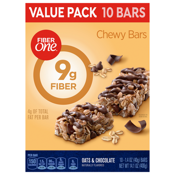 Fiber One Chewy Oats & Chocolate Bars Value Pack - 10 ct