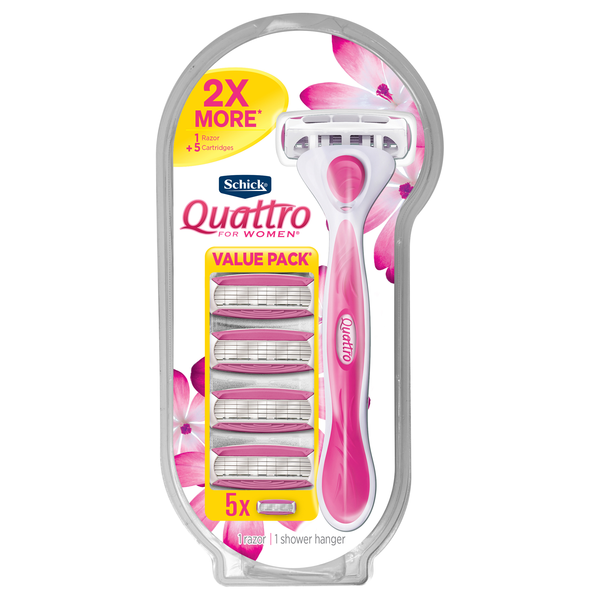 Schick Quattro for Women 1 Razor + 4 Cartridges Value Pack