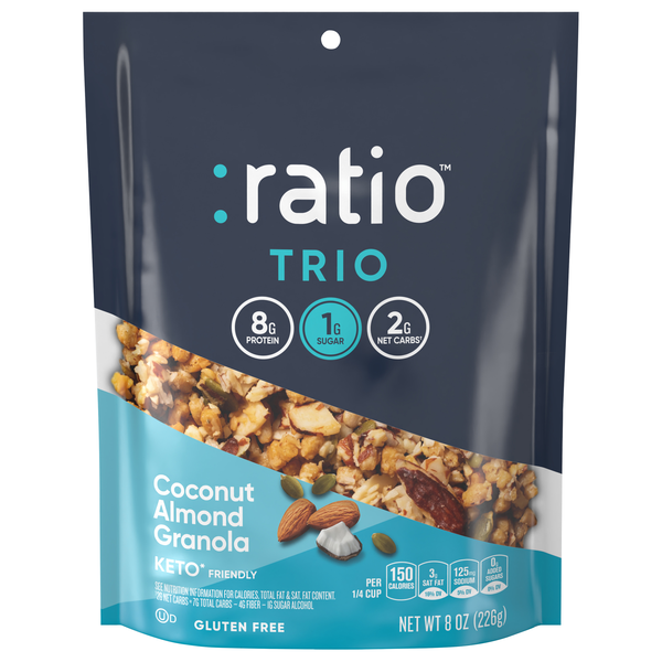 ratio TRIO Keto Friendly Gluten Free Coconut Almond Protein Granola