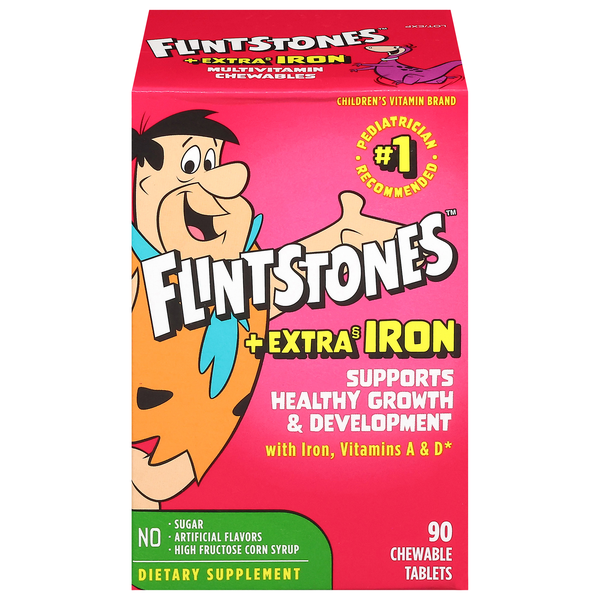 Flintstones Children's Multivitamin + Extra Iron Chewable Tablets