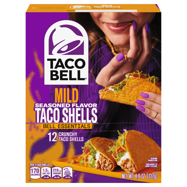 Taco Bell Mild Seasoned Crunchy Hard Taco Shells - 12 ct
