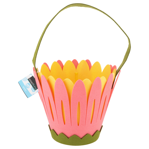 Smart Living Easter Basket Pink Flowers