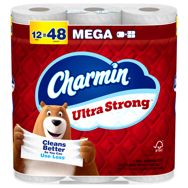 Charmin Ultra Strong Mega Roll 2-Ply Toilet Paper Unscented - 12 ct