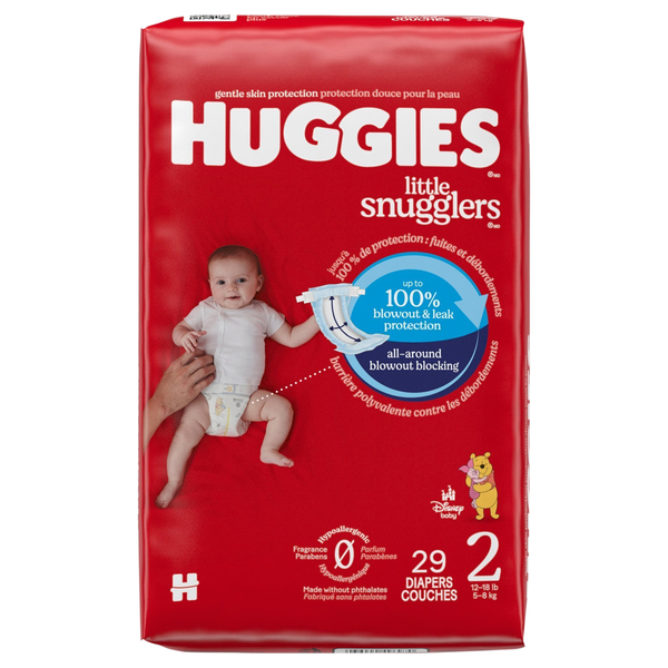 Huggies Little Snugglers Size 2 Baby Diapers 12-18 lb