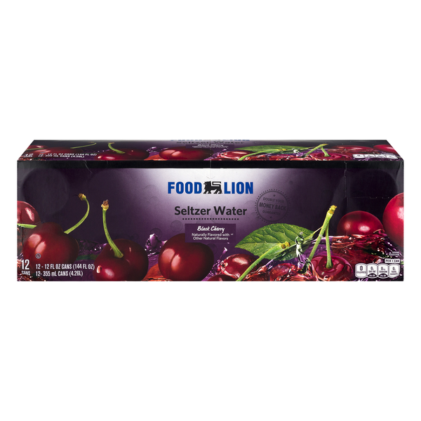 Food Lion Black Cherry Seltzer Water - 12 pk