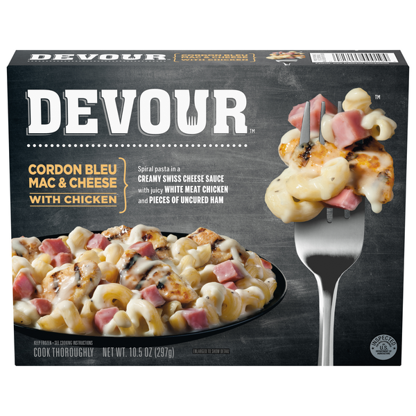 DEVOUR Cordon Bleu Mac & Cheese with Chicken Frozen Meal
