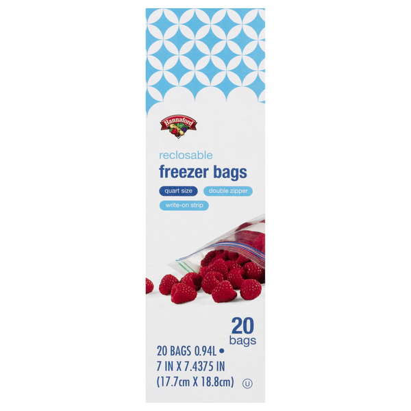 Hannaford Reclosable Freezer Bags Quart