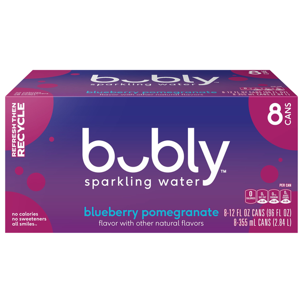 bubly Blueberry Pomegranate Sparkling Water - 8 pk