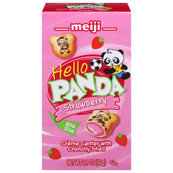 Meiji Hello Panda Strawberry Creme Filled Cookies