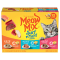 Meow Mix Surf n' Turf Pates in Gravy Adult Wet Cat Food - 12 ct