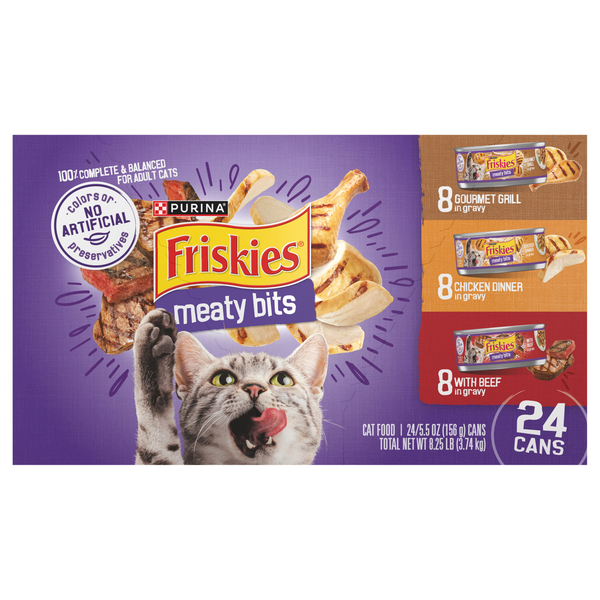 Friskies Meaty Bits Variety Pack Adult Wet Cat Food - 24 ct