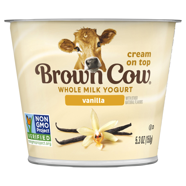 Brown Cow Cream Top Whole Milk Vanilla Yogurt Cup
