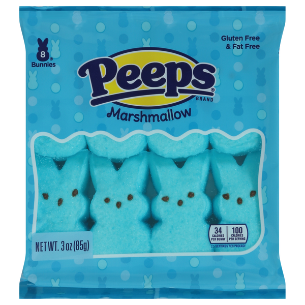 PEEPS Blue Bunnies Marshmallow Easter Candy - 8 ct