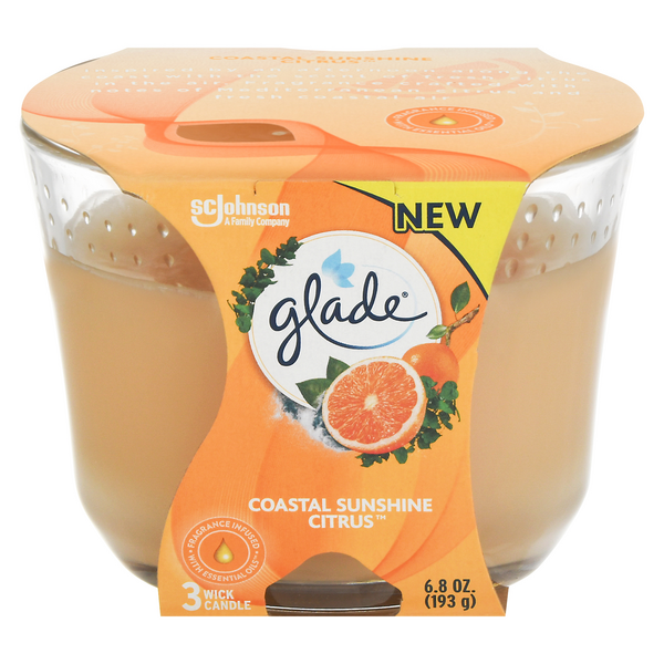Save on Glade 3Wick Candle Coastal Sunshine Citrus Order Online