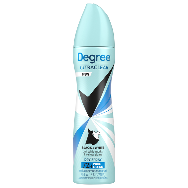 Degree Ultra Clear Pure Clean Antiperspirant Deodorant Dry Spray
