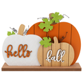Smart Living Harvest Wood Decor Hello Fall Pumpkins
