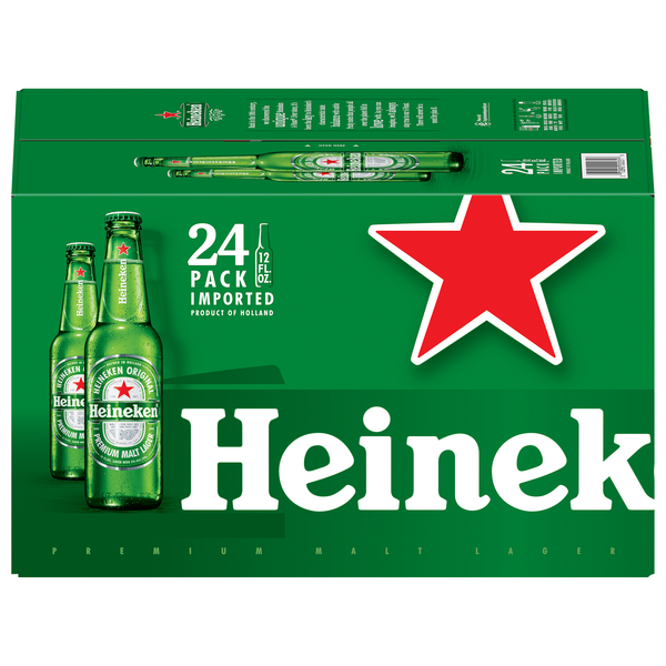 Heineken Premium Malt Lager Beer Original - 24 pk