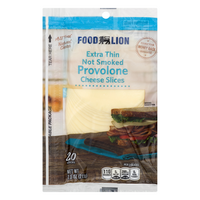 Food Lion Natural Extra Thin Not Smoked Provolone Cheese Slices - 20 ct