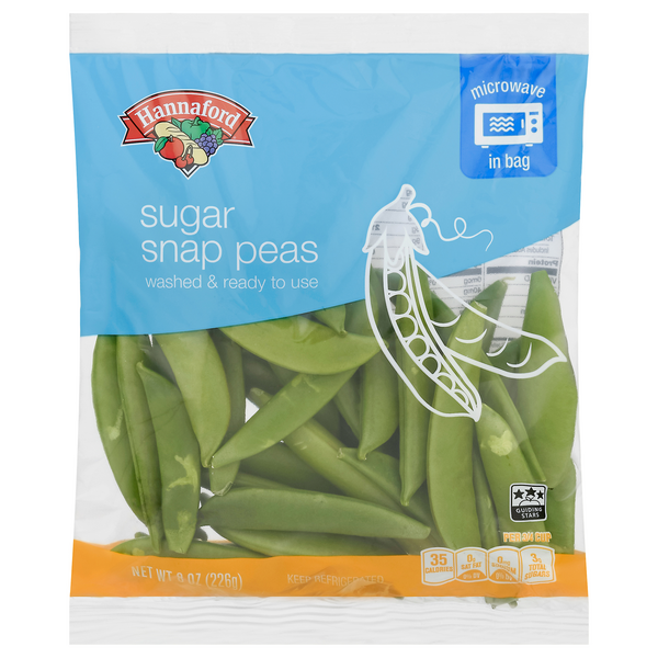 Hannaford Sugar Snap Peas Microwaveable Bag