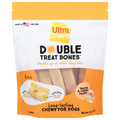 Ultra Chewy Double Treat Bones Bacon & Cheese Flavor Chews for Dogs - 8 ct