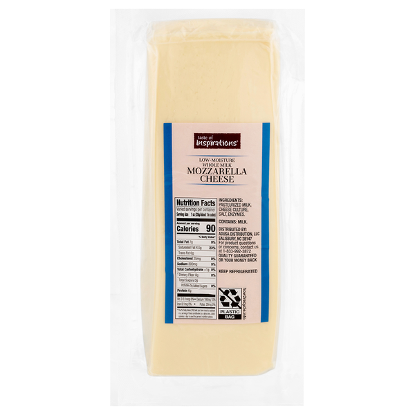 Taste of Inspirations Low-Moisture Whole Milk Mozzarella Cheese (Thin Sliced)