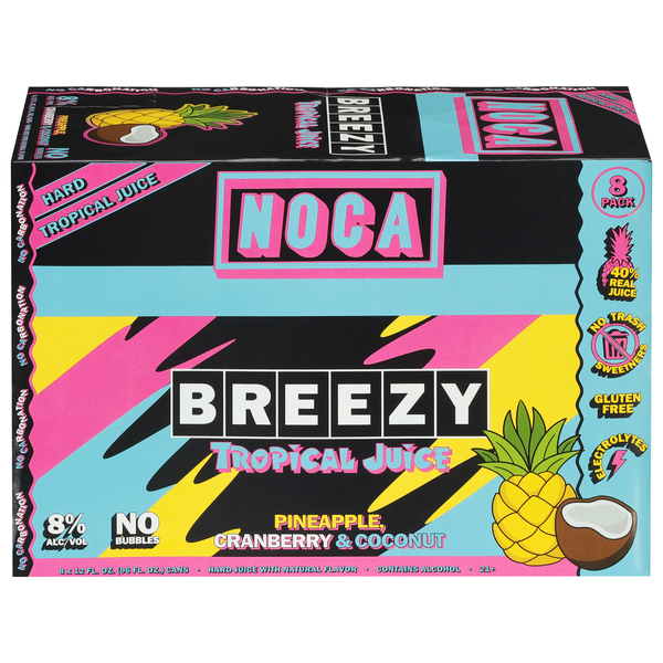 Noca Breezy Pineapple Cranberry & Coconut Hard Tropical Juice - 8 pk