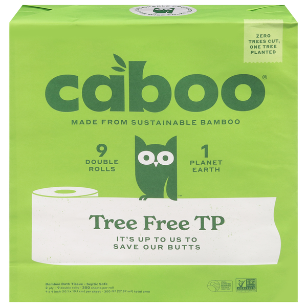 Caboo Bamboo Toilet Paper Double Rolls 2-Ply