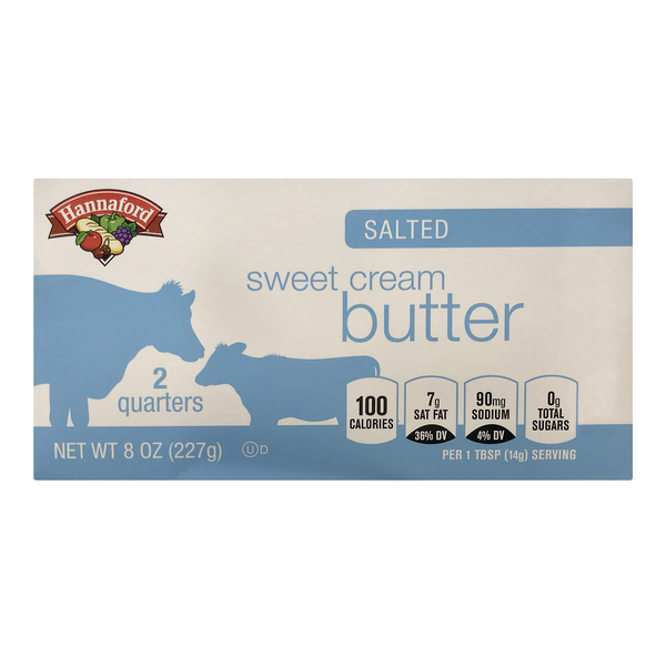 Hannaford Salted Sweet Cream Butter Sticks - 2 ct
