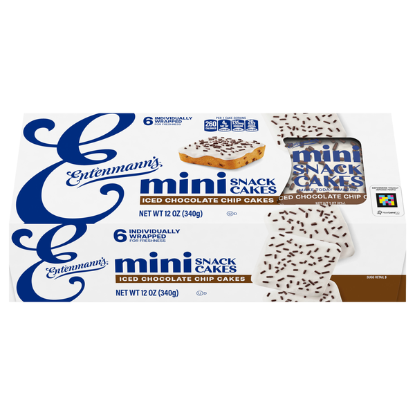 Entenmann's Iced Chocolate Chip Mini Snack Cakes - 6 ct