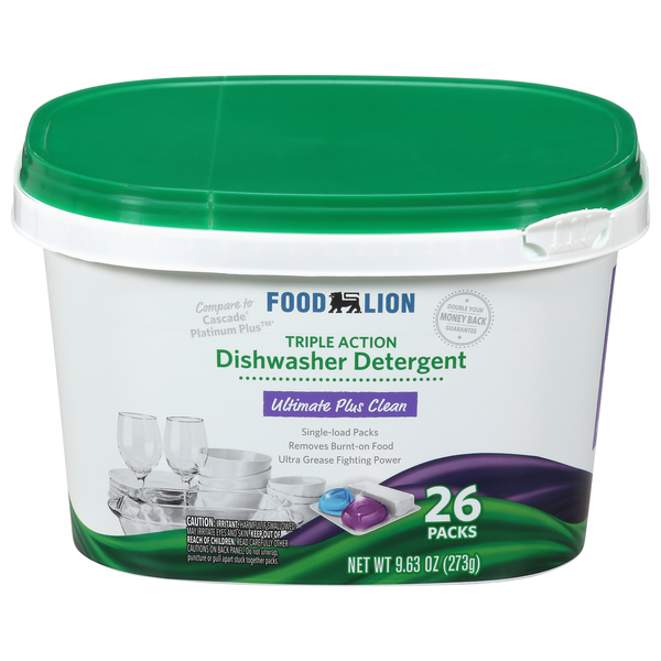Food Lion Ultimate Plus Clean Dishwasher Detergent Packs - 26 ct