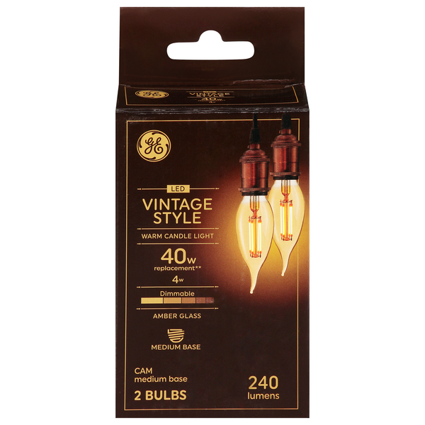 GE LED Vintage Style Warm Candle Light Bulb Dimmable 40w Replacement