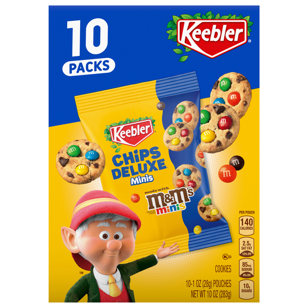 Keebler Chips Deluxe M&M's Minis Cookie Pouches - 10 ct