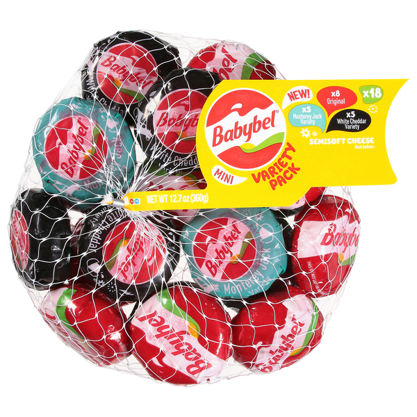Babybel Mini Variety Pack Semi-Soft Snack Cheese - 18 ct