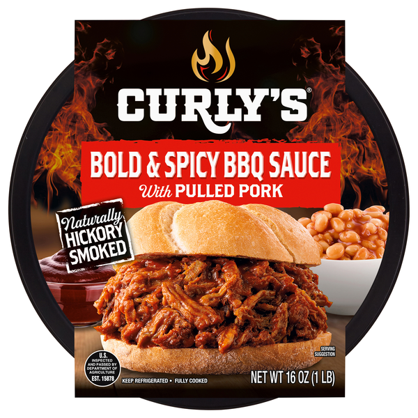 Curly's Bold & Spicy BBQ Sauce Pulled Pork Refrigerated