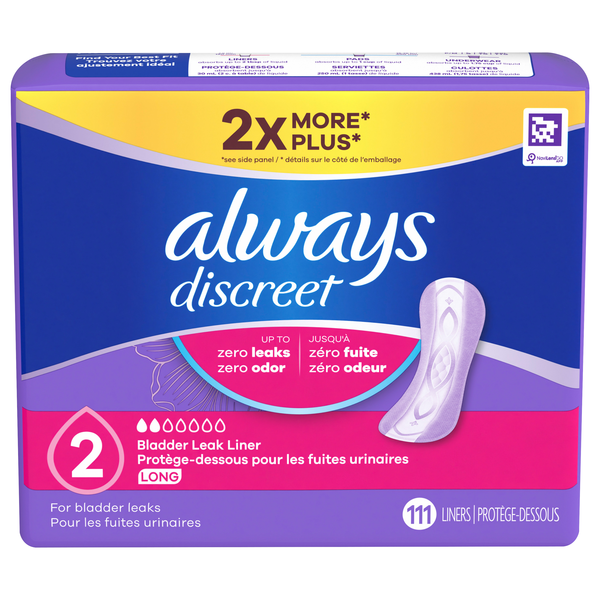 Always Discreet Bladder Leak Liners Long Size 2