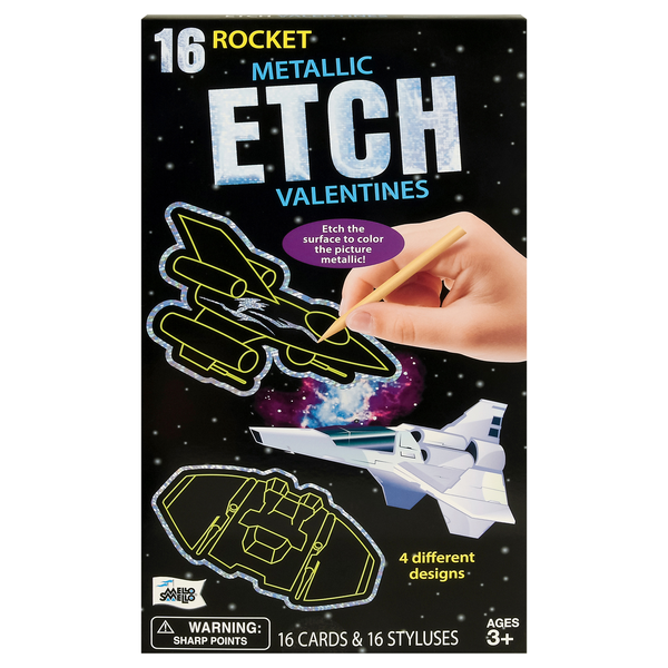 Mello Smello Rocket Metallic Etch Valentine's Day Cards & Styluses