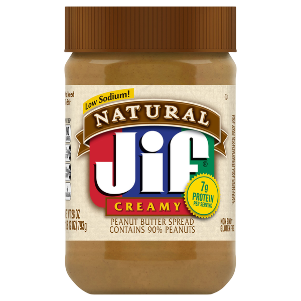 Save on Jif Natural Low Sodium Creamy Peanut Butter Order Online