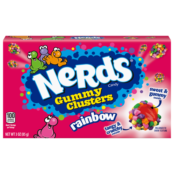 Nerds Rainbow Gummy Clusters Candy Movie Theater Box
