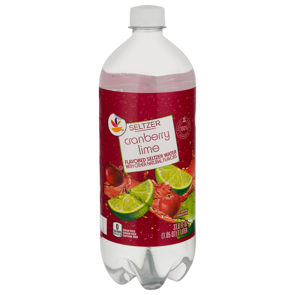 Save on Our Brand Seltzer Water Cranberry Lime Order Online Delivery MARTIN'S
