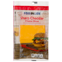 Food Lion Natural Sharp Cheddar Cheese Slices - 10 ct