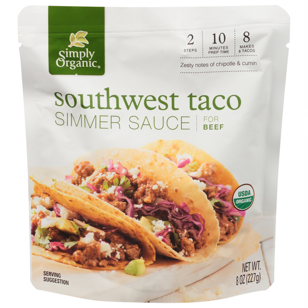 Simply Organic Southwest Taco Beef Simmer Sauce