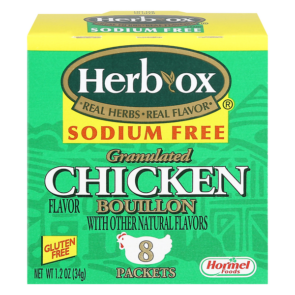 Herb-Ox Gluten & Sodium Free Chicken Granulated Bouillon Packets - 8 ct