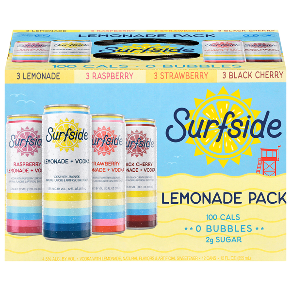 Surfside Vodka Lemonade Cocktail Variety Pack - 12 pk