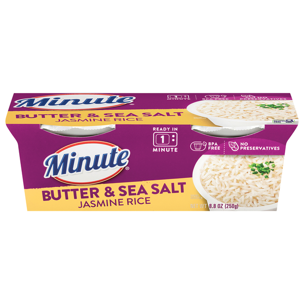 Minute 60 Second Microwave Butter & Sea Salt Jasmine Rice Cups - 2 ct