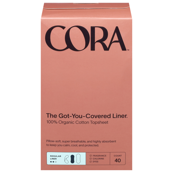 Cora Organic Unscented Thin Regular Liner