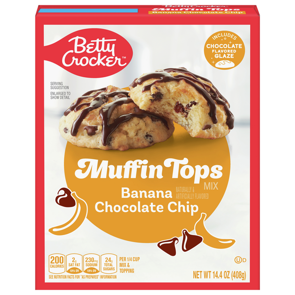 Save on Betty Crocker Muffin Tops Mix + Chocolate Glaze Banana