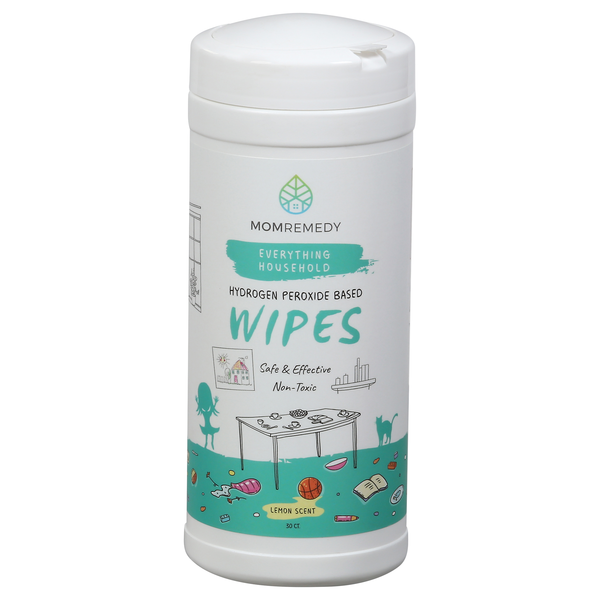 MomRemedy Lemon Scent Hydrogen Peroxide Based Wipes