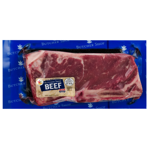 Save on Butcher's Shop Choice New York Strip Steak BoneIn Vacuum Sealed Fresh Order Online